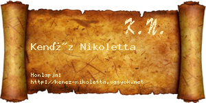 Kenéz Nikoletta névjegykártya