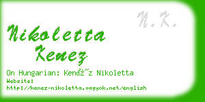 nikoletta kenez business card